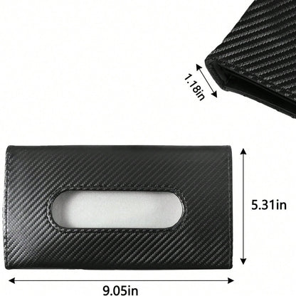 Car Napkins Holder & Visor Tissue Holder: Stylish Leather Vehicle Tissue Box & Mask Dispenser For Sun Visor- Perfect Backseat Tissue Paper Case
