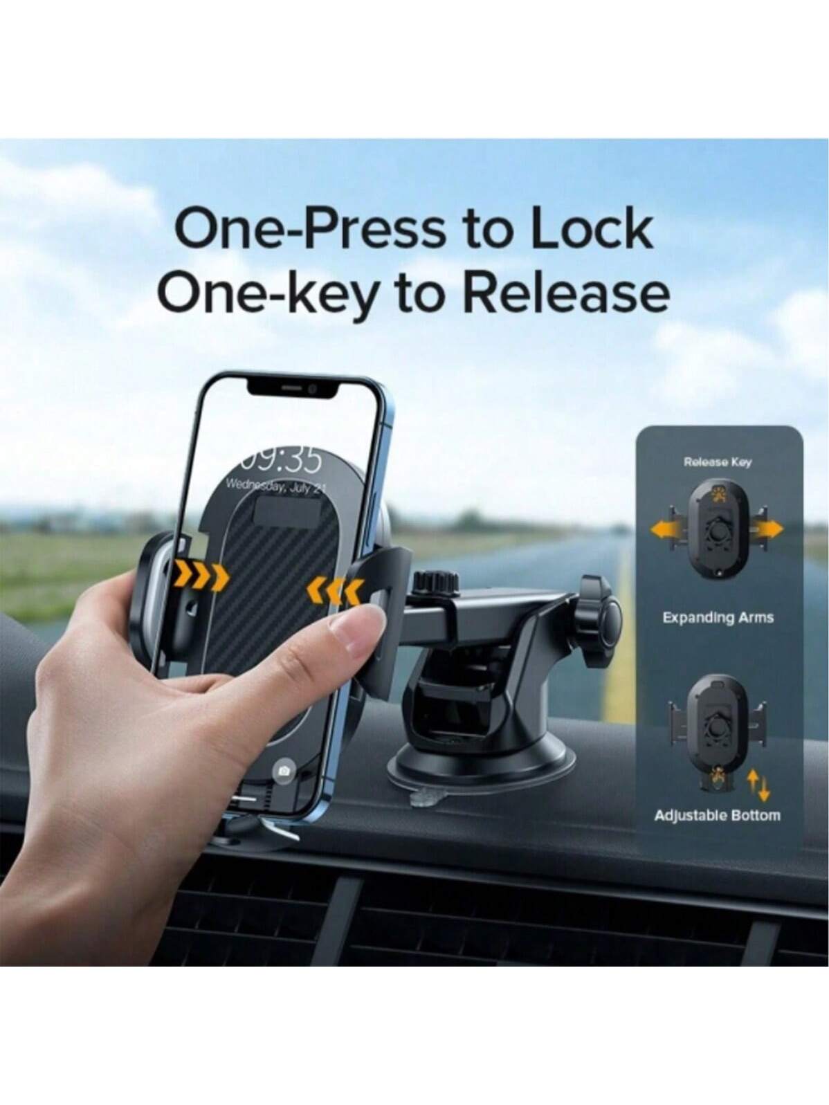 Car Phone Holder 360° Windshield Mobile Cell Support Smartphone Universal Mount Stand Compatible With IPhone