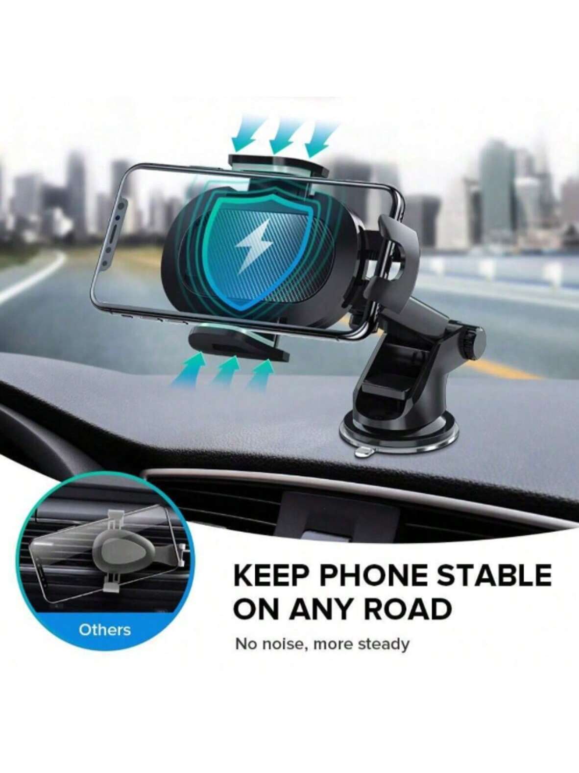Car Phone Holder 360° Windshield Mobile Cell Support Smartphone Universal Mount Stand Compatible With IPhone