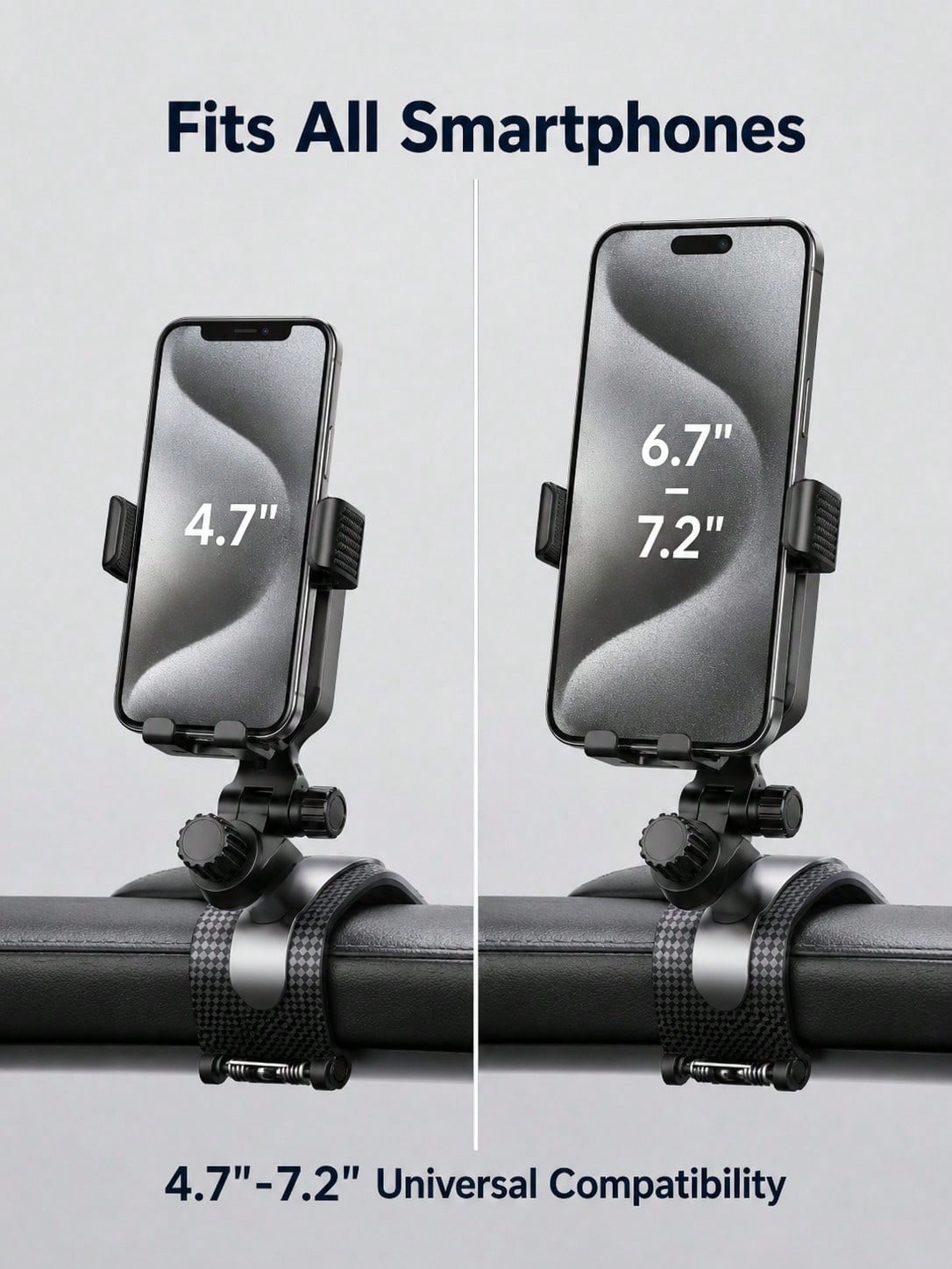 Car Phone Holder, Clip-On, Universal Dashboard Mount, Anti-Shake, Car Navigation Support Bracket