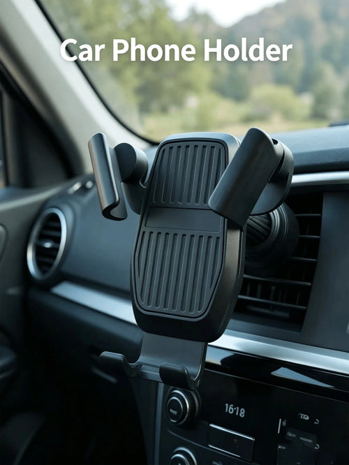 Car Phone Holder With Image Stabilization, Air Vent Gravity Support, Sturdy Design