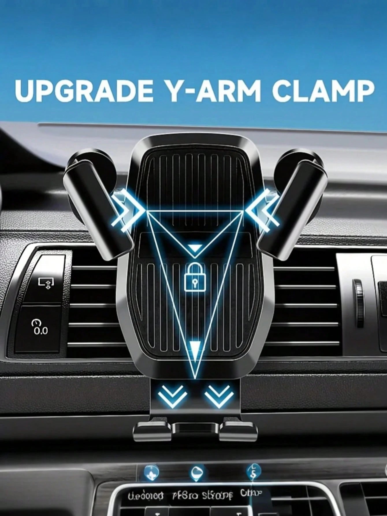 Car Phone Holder With Image Stabilization, Air Vent Gravity Support, Sturdy Design