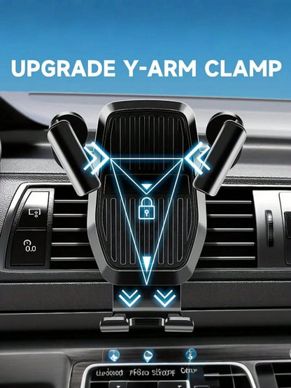 Car Phone Holder With Image Stabilization, Air Vent Gravity Support, Sturdy Design