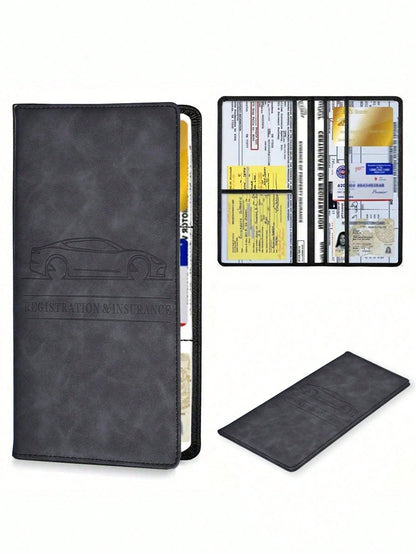 Car Registration And Insurance Card Holder, Vehicle License Document Glove Box Compartment Organizer, Interior Car Accessories