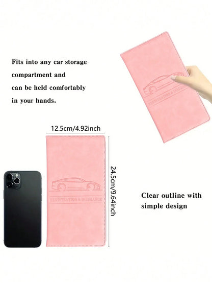 Car Registration And Insurance Card Holder, Vehicle License Document Glove Box Compartment Organizer, Interior Car Accessories