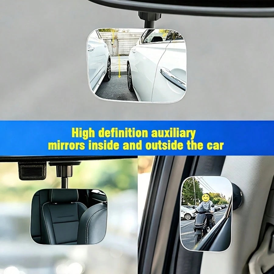 Car Rotating Blind Spot Mirror, Wide-Angle Lens With Self-Adhesive Design, Compact And Practical, Enhances Driving Safety