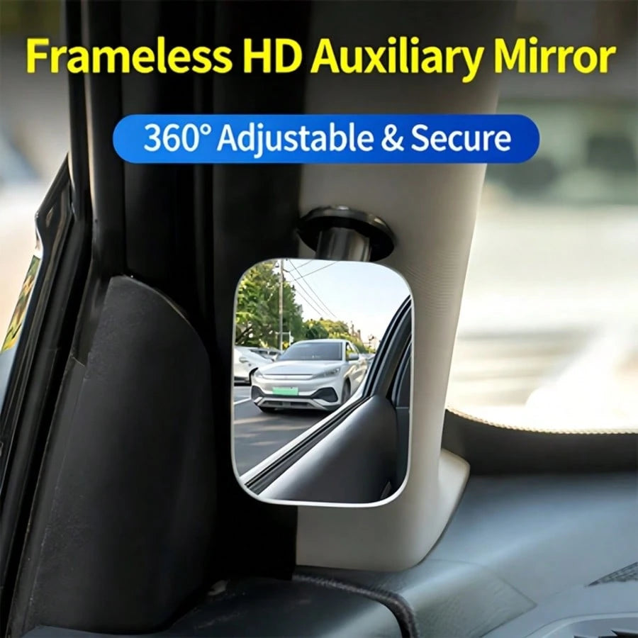 Car Rotating Blind Spot Mirror, Wide-Angle Lens With Self-Adhesive Design, Compact And Practical, Enhances Driving Safety
