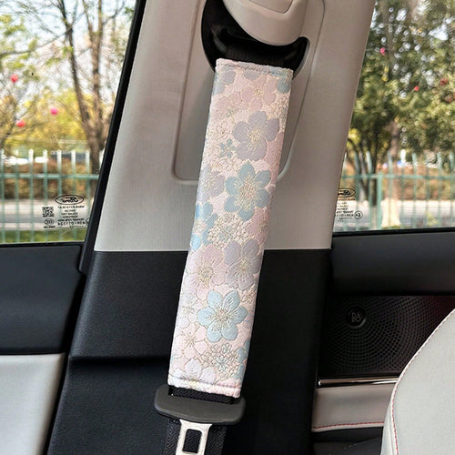 Car Seatbelt Shoulder Pad, New Chinese-Style High-End Car Anti-Strangling Shoulder Pad, Simple Seatbelt Protector