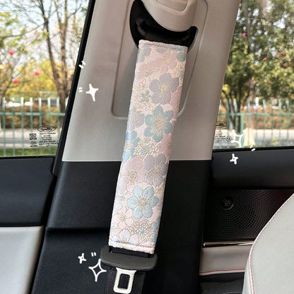 Car Seatbelt Shoulder Pad, New Chinese-Style High-End Car Anti-Strangling Shoulder Pad, Simple Seatbelt Protector