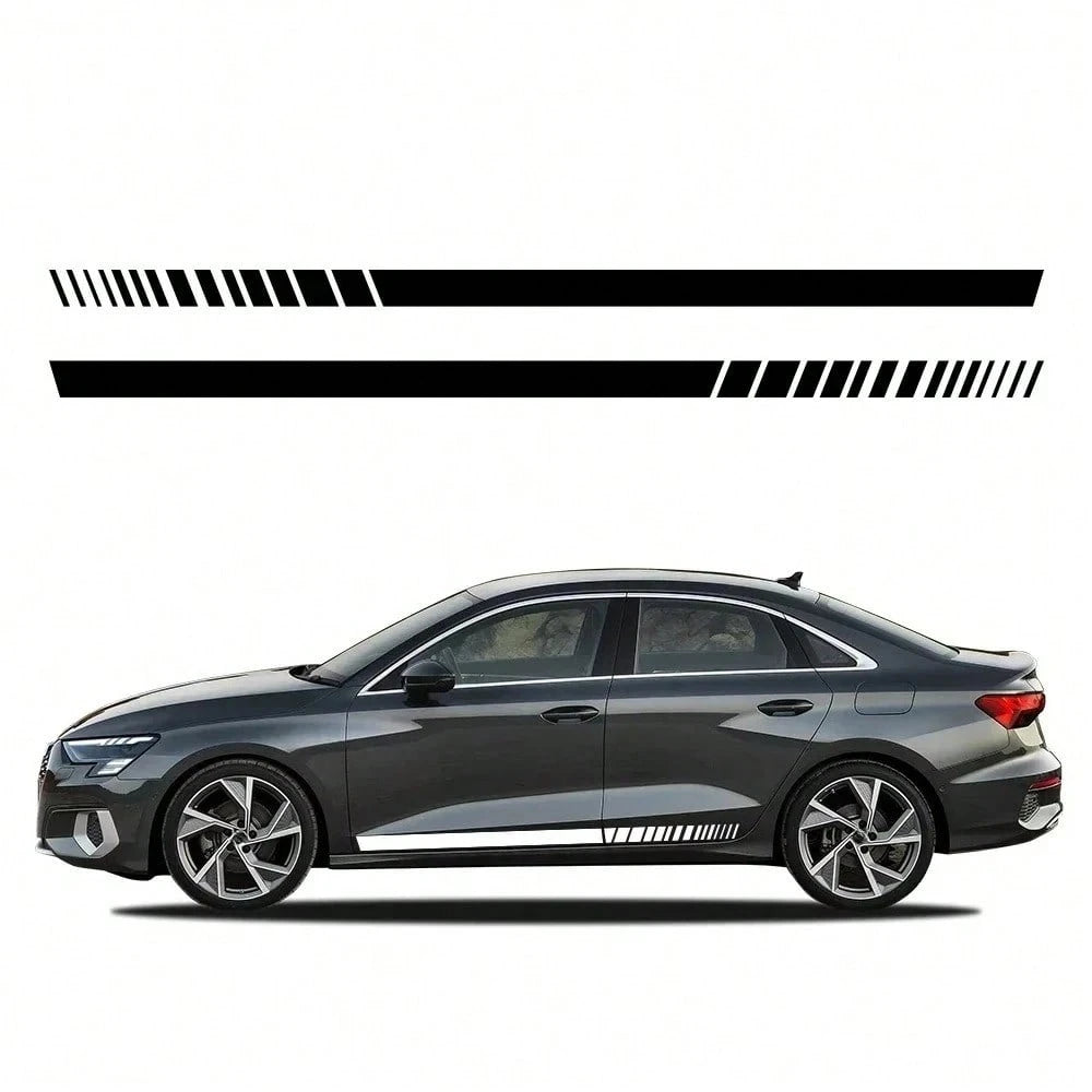 Car Side Skirt Stripes Sticker Waterproof Trims Vinyl Decal Accessories For Audi A3 8P 8V 8L 8Y S3 RS3 Sedan Sportback Limousine