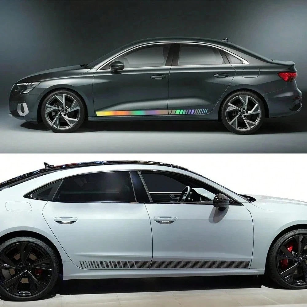Car Side Skirt Stripes Sticker Waterproof Trims Vinyl Decal Accessories For Audi A3 8P 8V 8L 8Y S3 RS3 Sedan Sportback Limousine