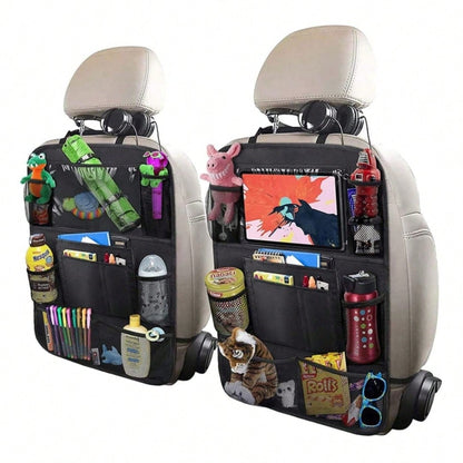 Car Storage Organizer 2 PCS,Car Backseat Organizer For Durable Waterproof Oxford Fabric With Touchable Tablet Holder 9 Mesh Pockets For Snacks Toys,Car Travel Accessories, 2 Pack