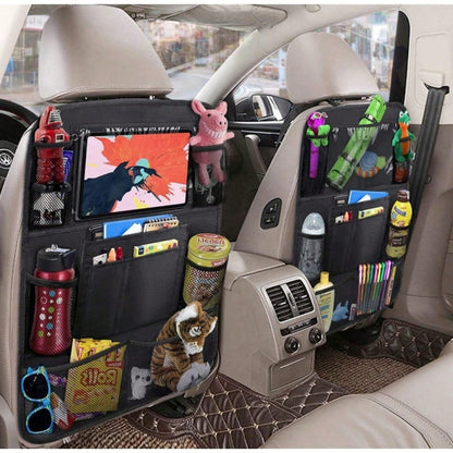 Car Storage Organizer 2 PCS,Car Backseat Organizer For Durable Waterproof Oxford Fabric With Touchable Tablet Holder 9 Mesh Pockets For Snacks Toys,Car Travel Accessories, 2 Pack