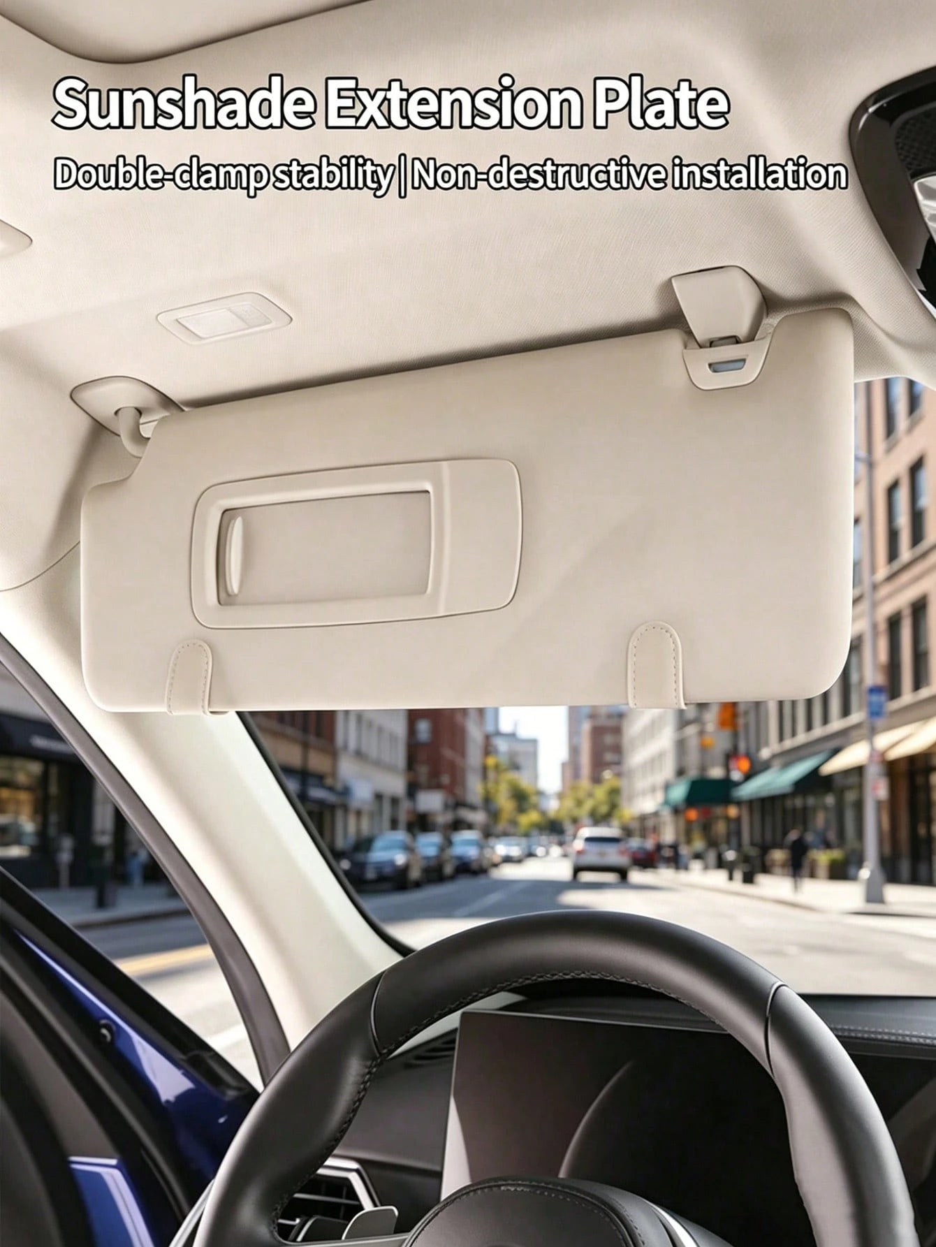 Car Sun Visor Extender, Sun Visor Extension Accessory, Anti-Glare For Driving, UV Protection, With Adjustable Clips, Suitable For Multiple Car Models, Car Interior Accessory