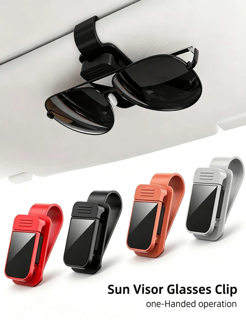Car Sun Visor Glasses Holder, Dual-Purpose Fashion Glasses Clip, Ticket And Card Holder, Universal Car Sun Visor Glasses Bracket Interior Accessory