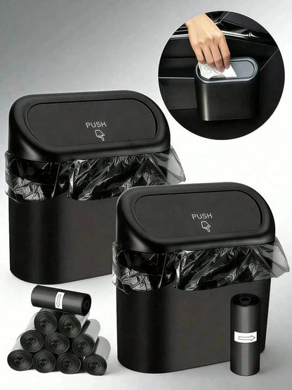 Car Trash Can With Lid, Leak-Proof, Car Storage Box, Car Organizer, Hanging Storage Box, Mini Creative Car Trash Can, Portable Hanging Trash Can, Suitable For Multiple Car Models, Car Interior Accesso
