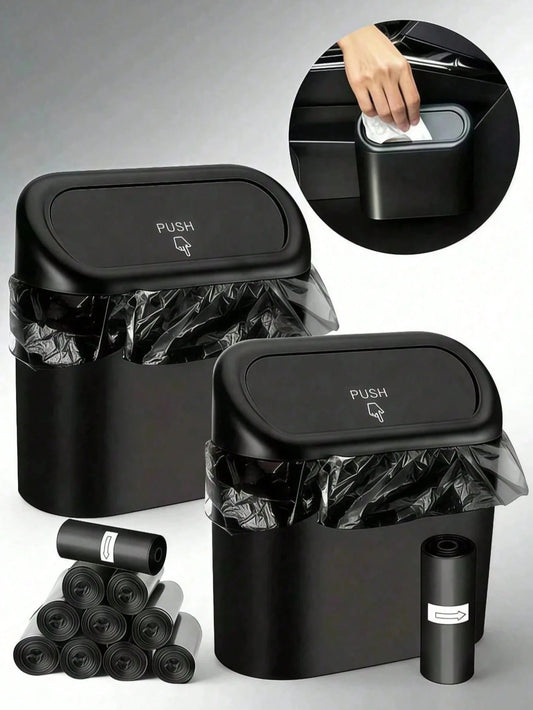 Car Trash Can With Lid, Leak-Proof, Car Storage Box, Car Organizer, Hanging Storage Box, Mini Creative Car Trash Can, Portable Hanging Trash Can, Suitable For Multiple Car Models, Car Interior Accesso