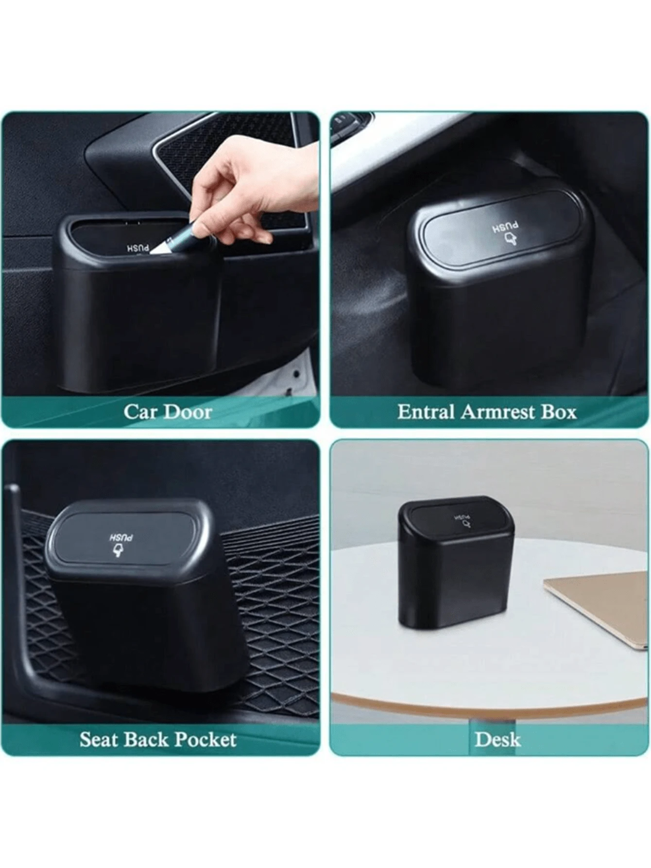 Car Trash Can With Lid, Leak-Proof, Car Storage Box, Car Organizer, Hanging Storage Box, Mini Creative Car Trash Can, Portable Hanging Trash Can, Suitable For Multiple Car Models, Car Interior Accesso