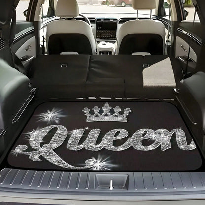 Car Trunk Pad, "Queen" Printed Trunk Pad With Crown And Star Pattern- Durable Load Pad, Suitable For Cars, Stylish And Simple Design, Suitable For Outdoor Sports Travel And As A Christmas Gift, 30 *