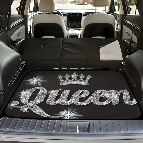 Car Trunk Pad, "Queen" Printed Trunk Pad With Crown And Star Pattern- Durable Load Pad, Suitable For Cars, Stylish And Simple Design, Suitable For Outdoor Sports Travel And As A Christmas Gift, 30 *