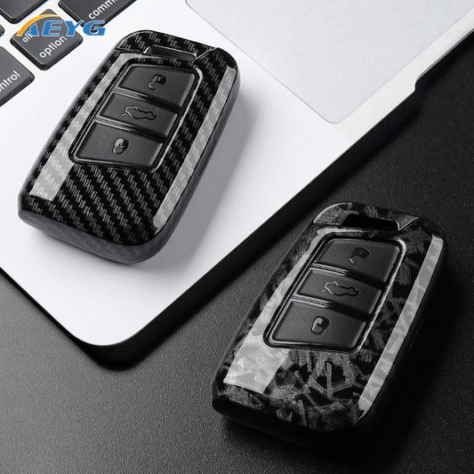 Carbon Fiber Texture Hard ABS Material Car Key Cover Compatible With Volkswagen Passat Magotan B8 And Octavia A7 Kodiaq- Durable Smart Key Shell Protective Case