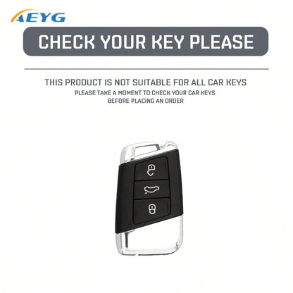 Carbon Fiber Texture Hard ABS Material Car Key Cover Compatible With Volkswagen Passat Magotan B8 And Octavia A7 Kodiaq- Durable Smart Key Shell Protective Case