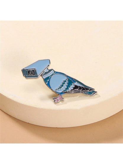 Cartoon Cute Pigeon Camera Enamel Pin Custom Decorative Brooches Ornaments Lapel Bag Badges Jewelry Gifts Pin