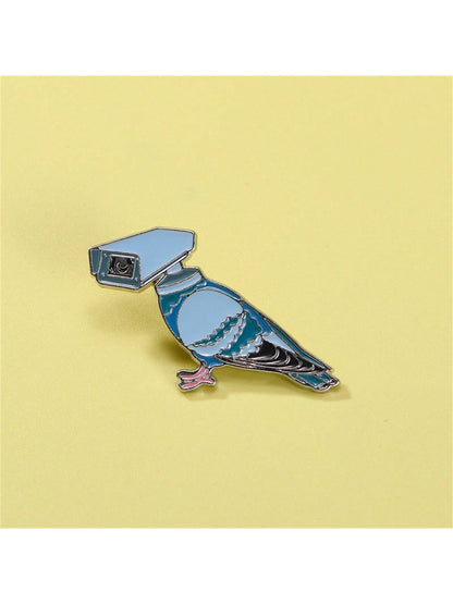 Cartoon Cute Pigeon Camera Enamel Pin Custom Decorative Brooches Ornaments Lapel Bag Badges Jewelry Gifts Pin