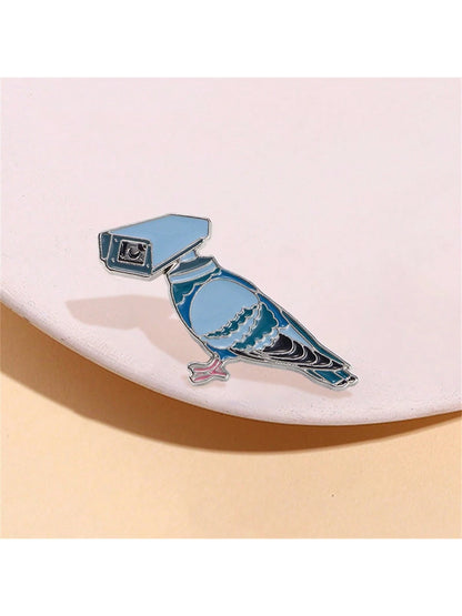 Cartoon Cute Pigeon Camera Enamel Pin Custom Decorative Brooches Ornaments Lapel Bag Badges Jewelry Gifts Pin