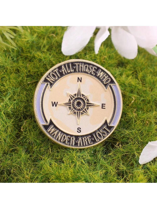 Cartoon Style, Compass Pattern Enamel Brooch Badge Brooch Bag Clothing Lapel Classic Cartoon Jewelry Pin For Clothes Bag Charm Backpack For School Office Accessories Shirts Jacket Christmas Halloween