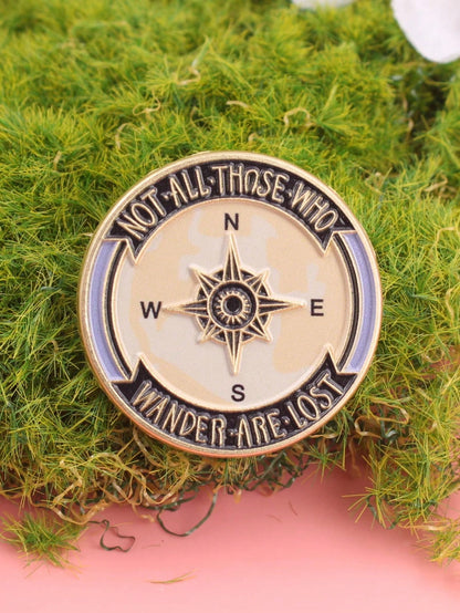 Cartoon Style, Compass Pattern Enamel Brooch Badge Brooch Bag Clothing Lapel Classic Cartoon Jewelry Pin For Clothes Bag Charm Backpack For School Office Accessories Shirts Jacket Christmas Halloween