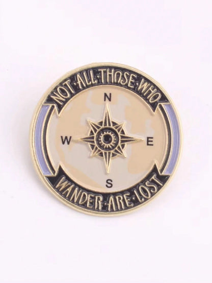 Cartoon Style, Compass Pattern Enamel Brooch Badge Brooch Bag Clothing Lapel Classic Cartoon Jewelry Pin For Clothes Bag Charm Backpack For School Office Accessories Shirts Jacket Christmas Halloween