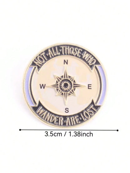 Cartoon Style, Compass Pattern Enamel Brooch Badge Brooch Bag Clothing Lapel Classic Cartoon Jewelry Pin For Clothes Bag Charm Backpack For School Office Accessories Shirts Jacket Christmas Halloween