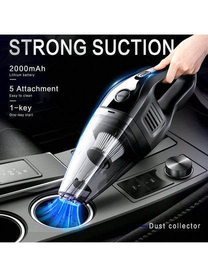 CascadeVac Handy Vacuum Cleaner Handheld Vacuum Cleaner For The Family Car, Powerful Suction USB Charging Mini Cleaning Vacuum Cleaner, Has A Variety Of Accessories For The Car, Home, Office And Other