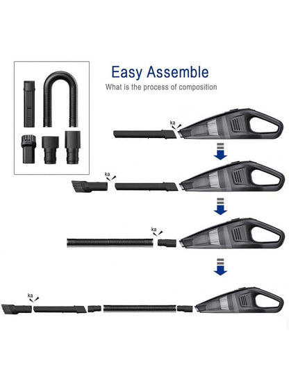 CascadeVac Handy Vacuum Cleaner Handheld Vacuum Cleaner For The Family Car, Powerful Suction USB Charging Mini Cleaning Vacuum Cleaner, Has A Variety Of Accessories For The Car, Home, Office And Other