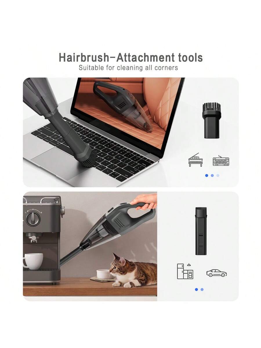CascadeVac Handy Vacuum Cleaner Handheld Vacuum Cleaner For The Family Car, Powerful Suction USB Charging Mini Cleaning Vacuum Cleaner, Has A Variety Of Accessories For The Car, Home, Office And Other