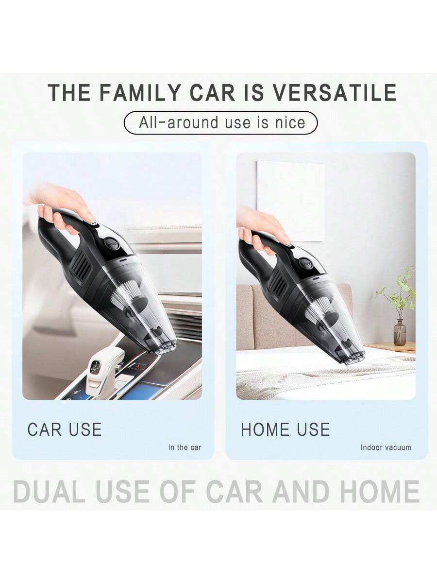 CascadeVac Handy Vacuum Cleaner Handheld Vacuum Cleaner For The Family Car, Powerful Suction USB Charging Mini Cleaning Vacuum Cleaner, Has A Variety Of Accessories For The Car, Home, Office And Other