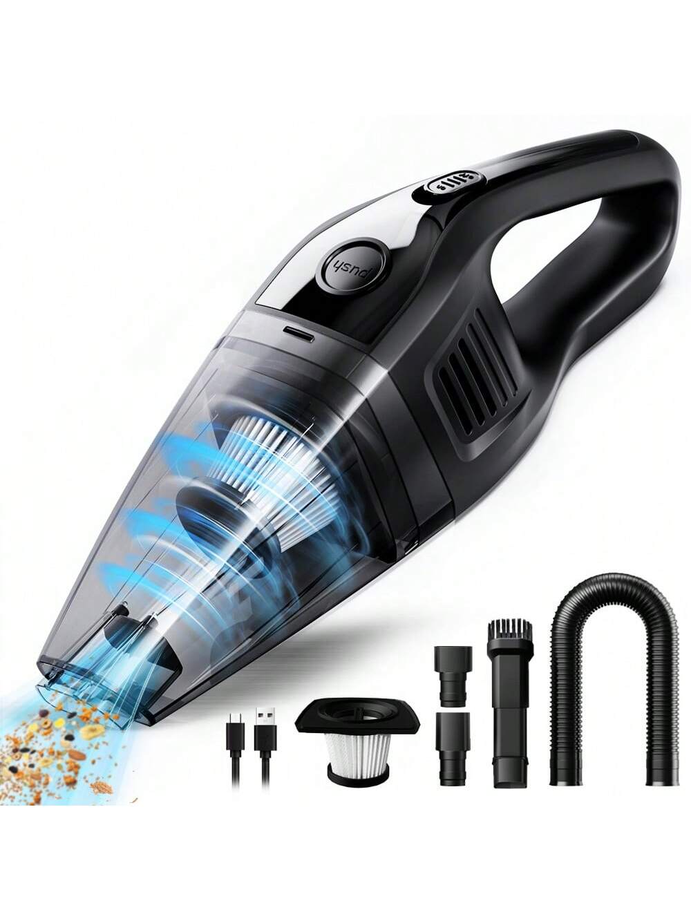 CascadeVac Handy Vacuum Cleaner Handheld Vacuum Cleaner For The Family Car, Powerful Suction USB Charging Mini Cleaning Vacuum Cleaner, Has A Variety Of Accessories For The Car, Home, Office And Other