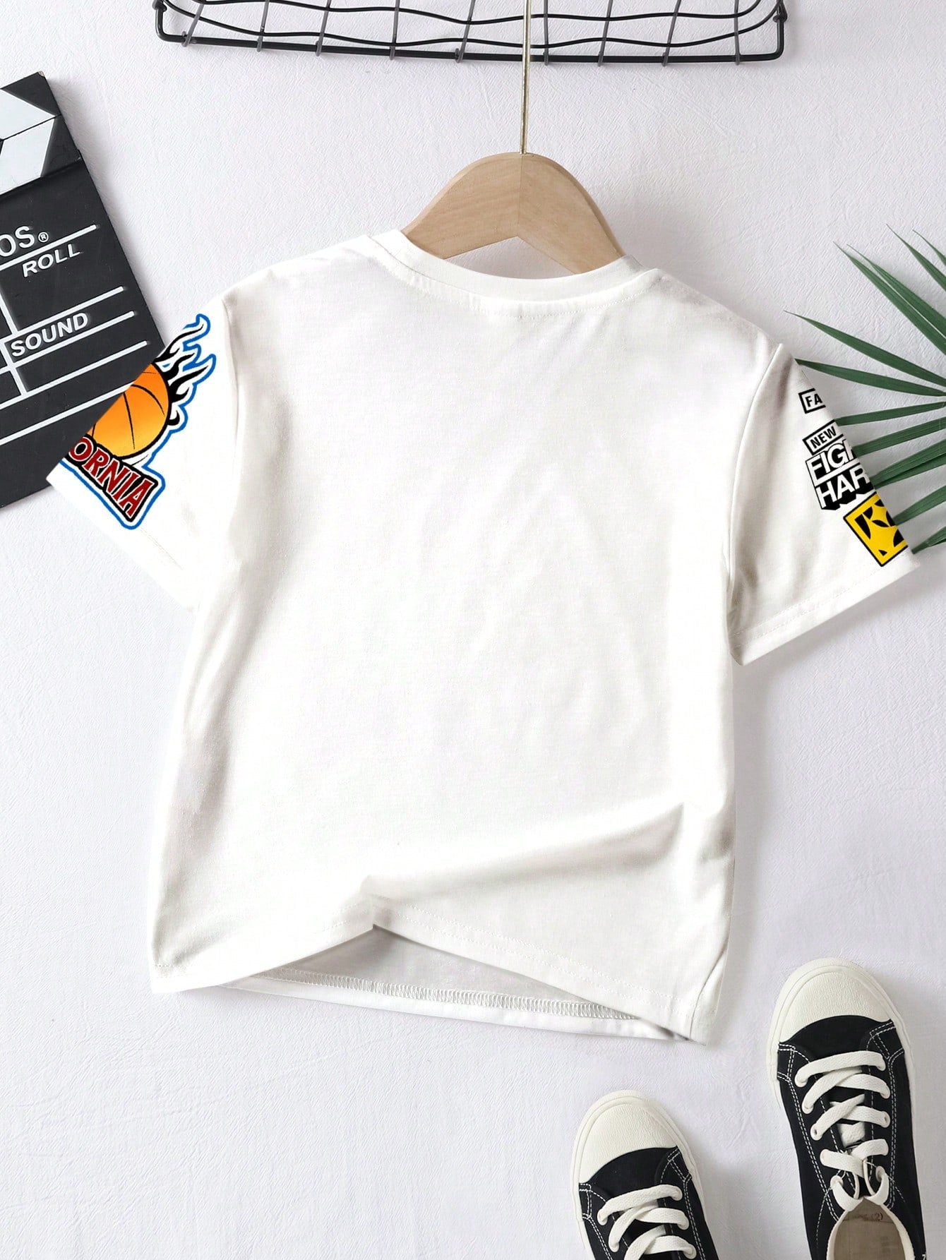 Casual Cool King, COOL BOY, Hiphop Culture Graphic Print Loose Round Neck Short Sleeve T-Shirt For Baby Boy, Summer