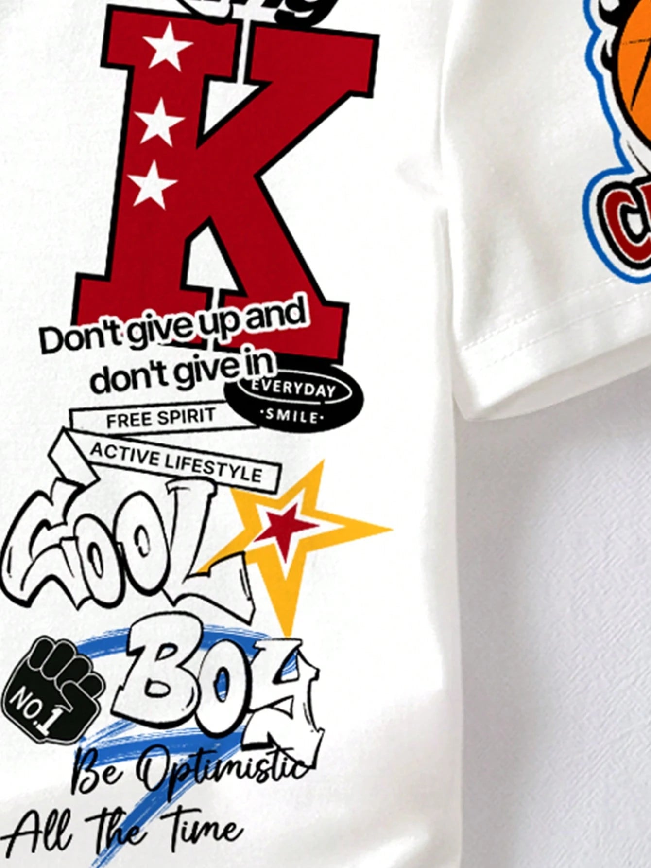 Casual Cool King, COOL BOY, Hiphop Culture Graphic Print Loose Round Neck Short Sleeve T-Shirt For Baby Boy, Summer