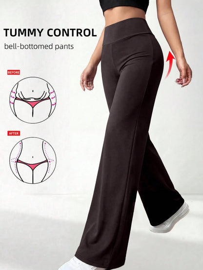 Casual Sports Solid Color High Waist Straight Leg Pants