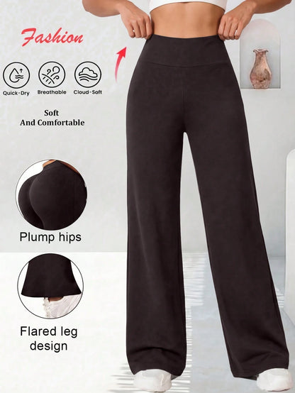 Casual Sports Solid Color High Waist Straight Leg Pants
