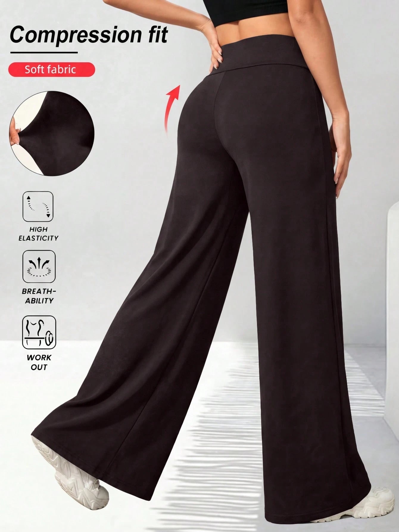 Casual Sports Solid Color High Waist Straight Leg Pants