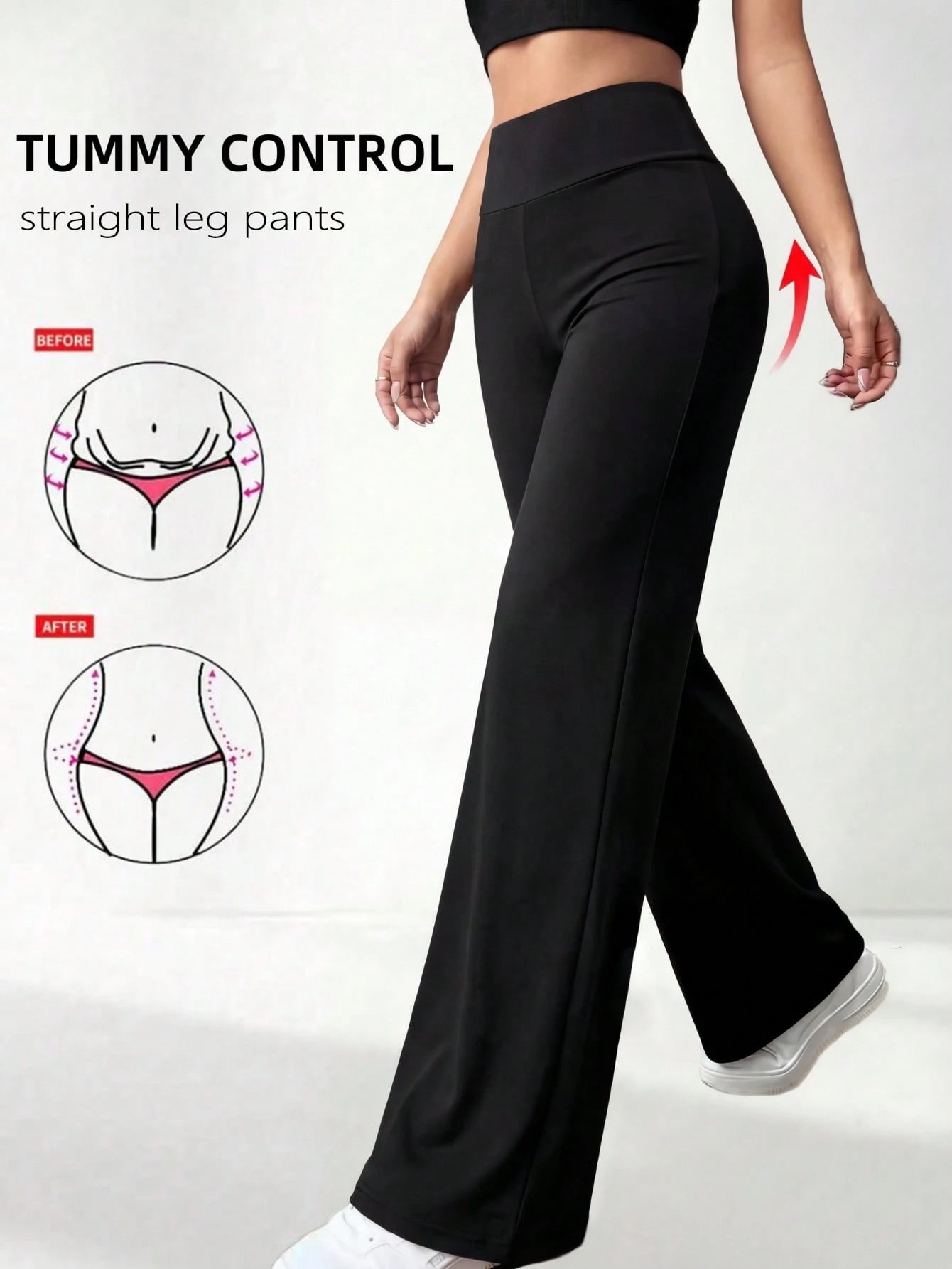Casual Sports Solid Color High Waist Straight Leg Pants