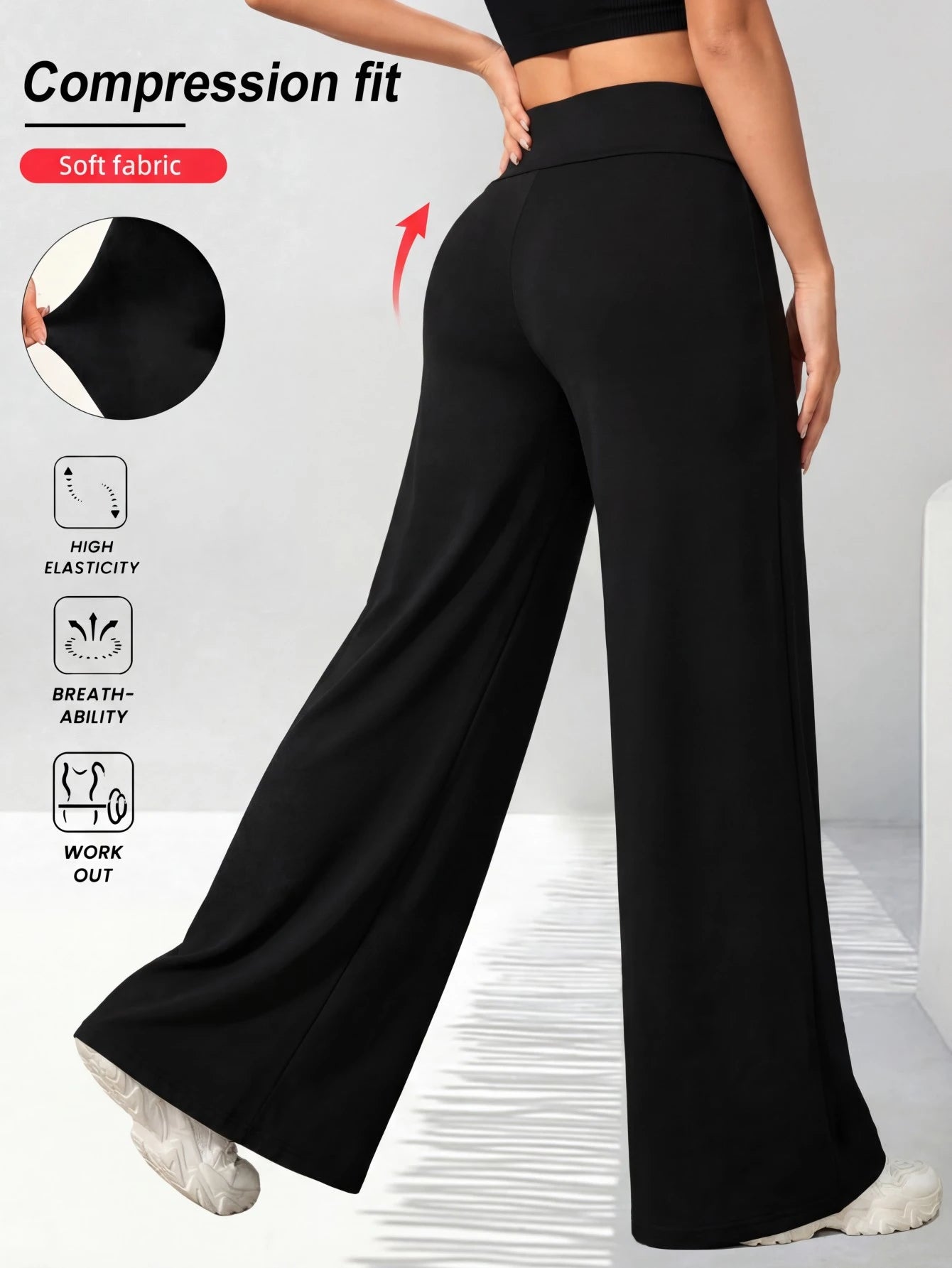 Casual Sports Solid Color High Waist Straight Leg Pants