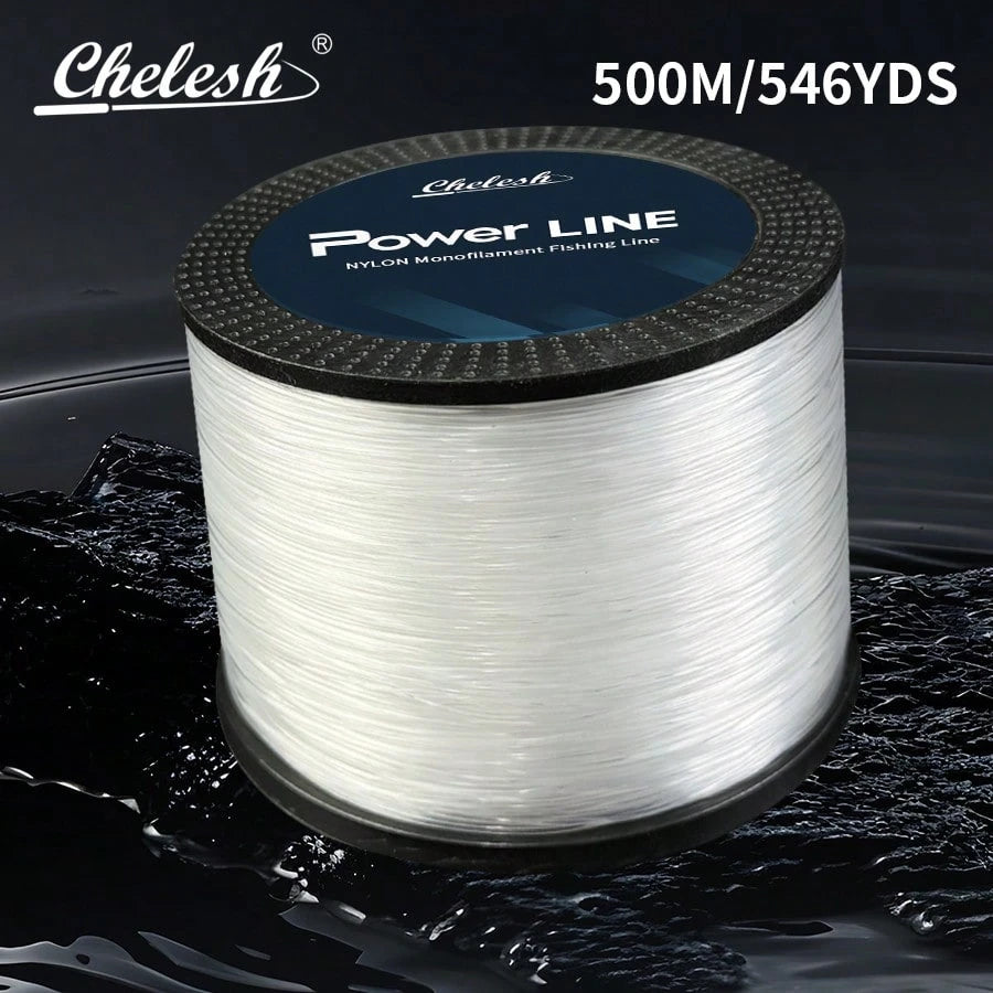 Chelesh 546YDS Monofilament Fishing Line, Transparent Invisible Absorbent, Nylon Line, Diameter 0.52mm-1.0mm, Strength 35LB-150LB, Suitable For Freshwater, Saltwater, Surf Fishing, Ideal For Long-Rang