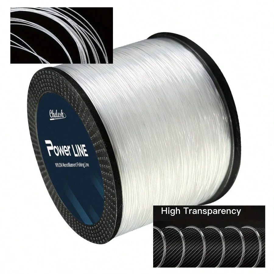 Chelesh 546YDS Monofilament Fishing Line, Transparent Invisible Absorbent, Nylon Line, Diameter 0.52mm-1.0mm, Strength 35LB-150LB, Suitable For Freshwater, Saltwater, Surf Fishing, Ideal For Long-Rang