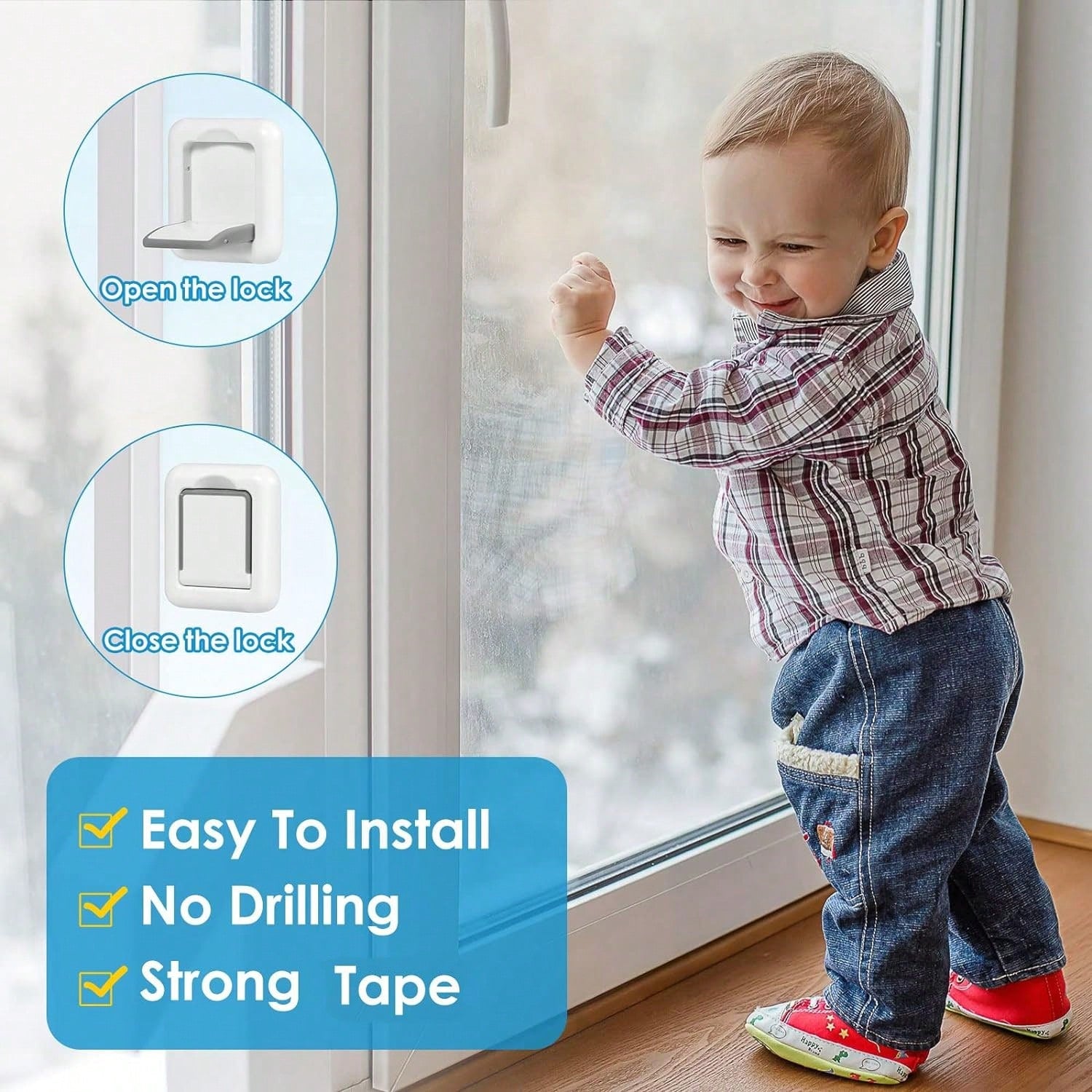 Child Lock For Sliding Glass Doors Baby Multifunctional Sliding Window Lock For Child And Pet Protection No Drilling Tools Required