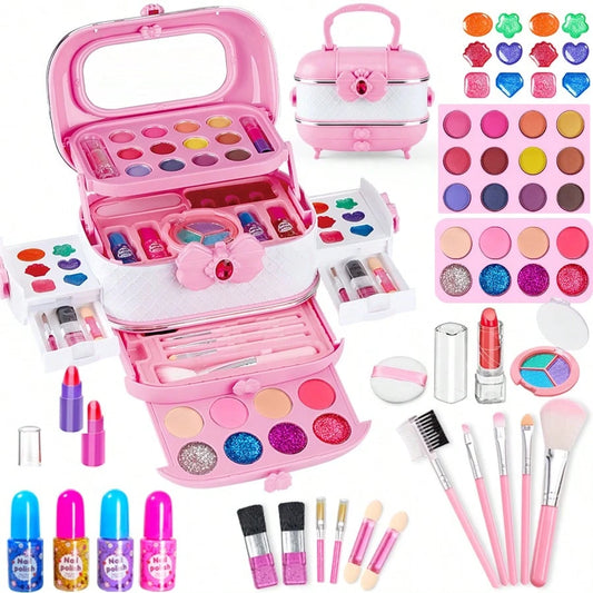 Christmas Makeup Set For Kids- Girls' Makeup Toys, Real Makeup Toys, Washable Cosmetics, Pretend Play Makeup Set, Gift For 3-12 Years Old Girls, Christmas Gift, Kids Makeup Set, Children Cosmetics, G
