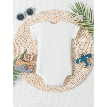 CHUNKY MONKEY Print Funny Baby Romper Casual Comfortable Short Sleeve Newborn Clothes Cotton Fashion Triangle Jumpsuit